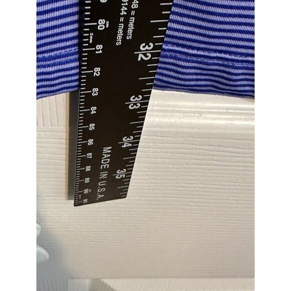 Greyson Men’s Golf Wolf Polo Shirt XXL Blue & White Stripe Stretch Performance - Picture 7 of 12